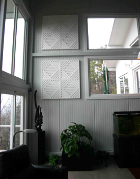 Click for Larger Image dBA Panels on Room Wall – 2 Groups of 4 Panels