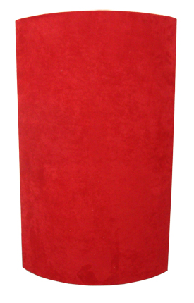 Click for Larger Image Large Curve Absorber – AcoustiSuede Cherry Red