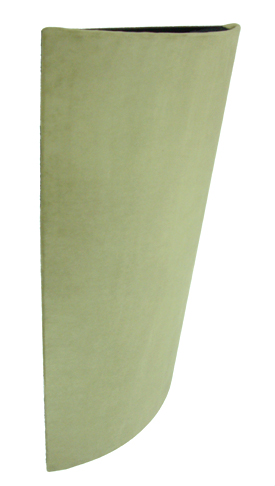 Click for Larger Image Medium Curve Absorber – AcoustiSuede Olive Green