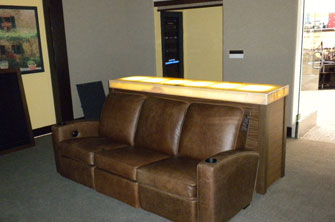 Lighted Bar Top in Family Room