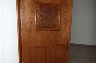 Custom Soundproof Door: Front Side with Custom Inlay