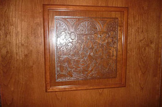 Custom Soundproof Door: Closeup of Custom Inlay