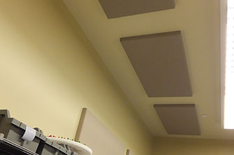 Music Room: Fabric Wrapped Panels on Wall and Ceiling