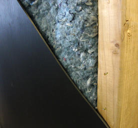 Click for Larger Image Mass Loaded Vinyl Barrier on Stud Over Cotton Insulation